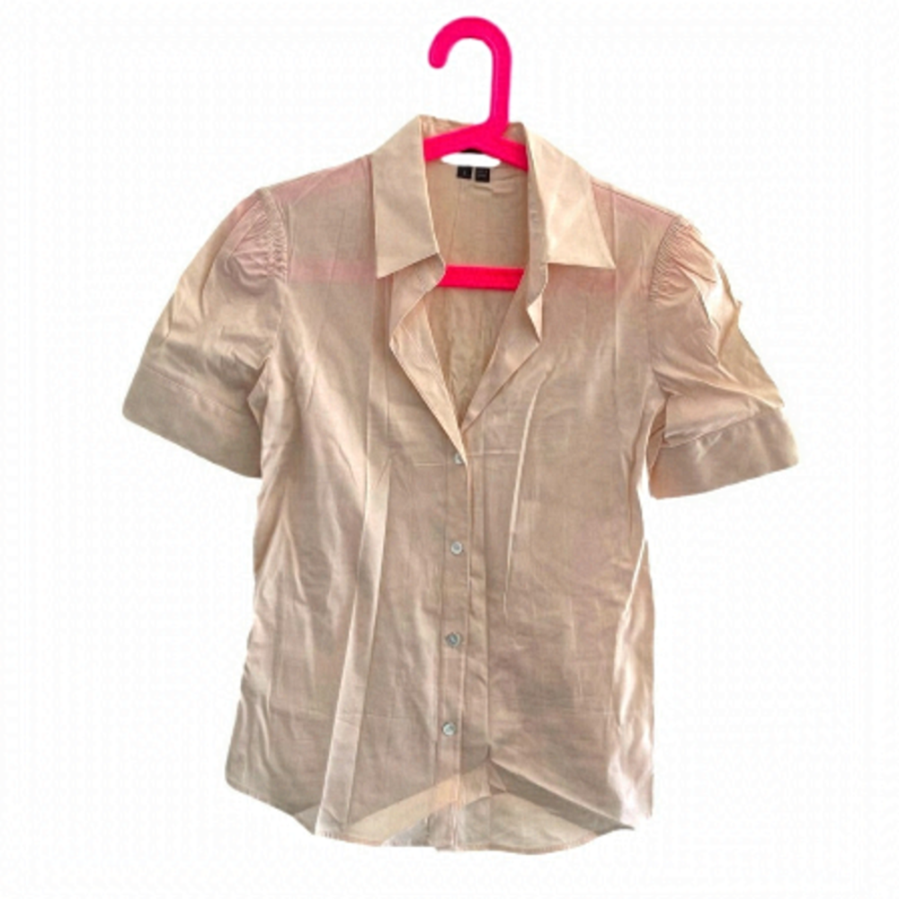 Theory blush pink button blouse size S